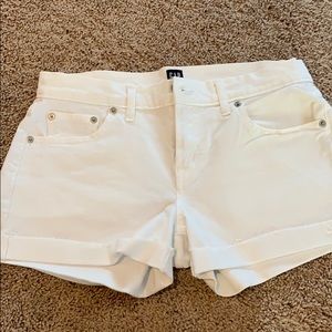 3in denim white shorts